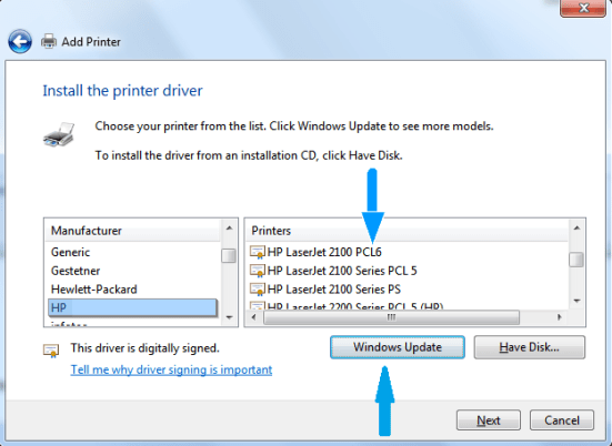 how to update drivers on hp printer